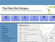 Tablet Screenshot of parkendsurgery.co.uk